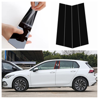 Cadre de porte latérale de couverture de pilier de fenêtre adapté pour VW Golf 5 6 7 8 MK6 MK7 MK8 accessoires de décoration de voiture autocollant central noir brillant