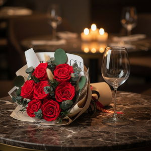 Bouquet de 7 roses rouges stabilisées personnalisables en gros – Cadeau de fleurs éternelles pour la Saint-Valentin, les mariages et les remises de diplômes - Product Image 5