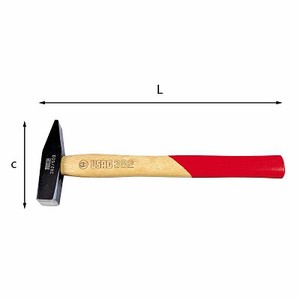 Martillo Usag 382 con Cabeza Cuadrada de 1 Pulgada, Mango de Madera, Grado Industrial, 500 g, 320 mm de Longitud - Product Image 1
