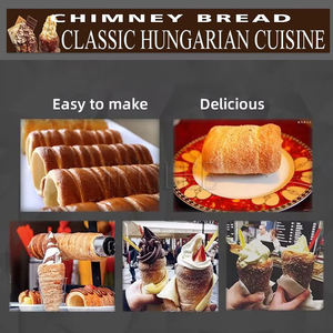 Eléctrica/Gas chimenea pastel Kurtos Kalacs máquina Donut helado cono fabricante Hungría Trdelnik chimenea pan rollo máquina - Product Image 4
