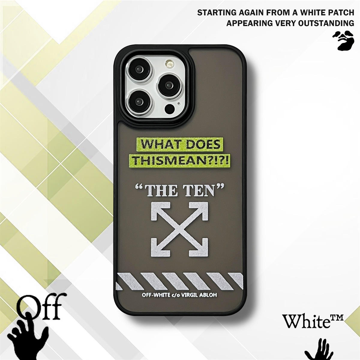 Skin Feel Matte Phone Case Black Large Cutout White Labe