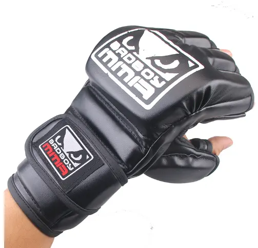 Luvas de treinamento 7oz mma preta, luvas afinadoras de muay thai para treino de mma ufc