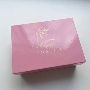 Boîte cadeau magnétique pliable rose personnalisée avec logo en feuille d'or - Boîte rigide de luxe pour l'emballage de lingerie - Product Image 6