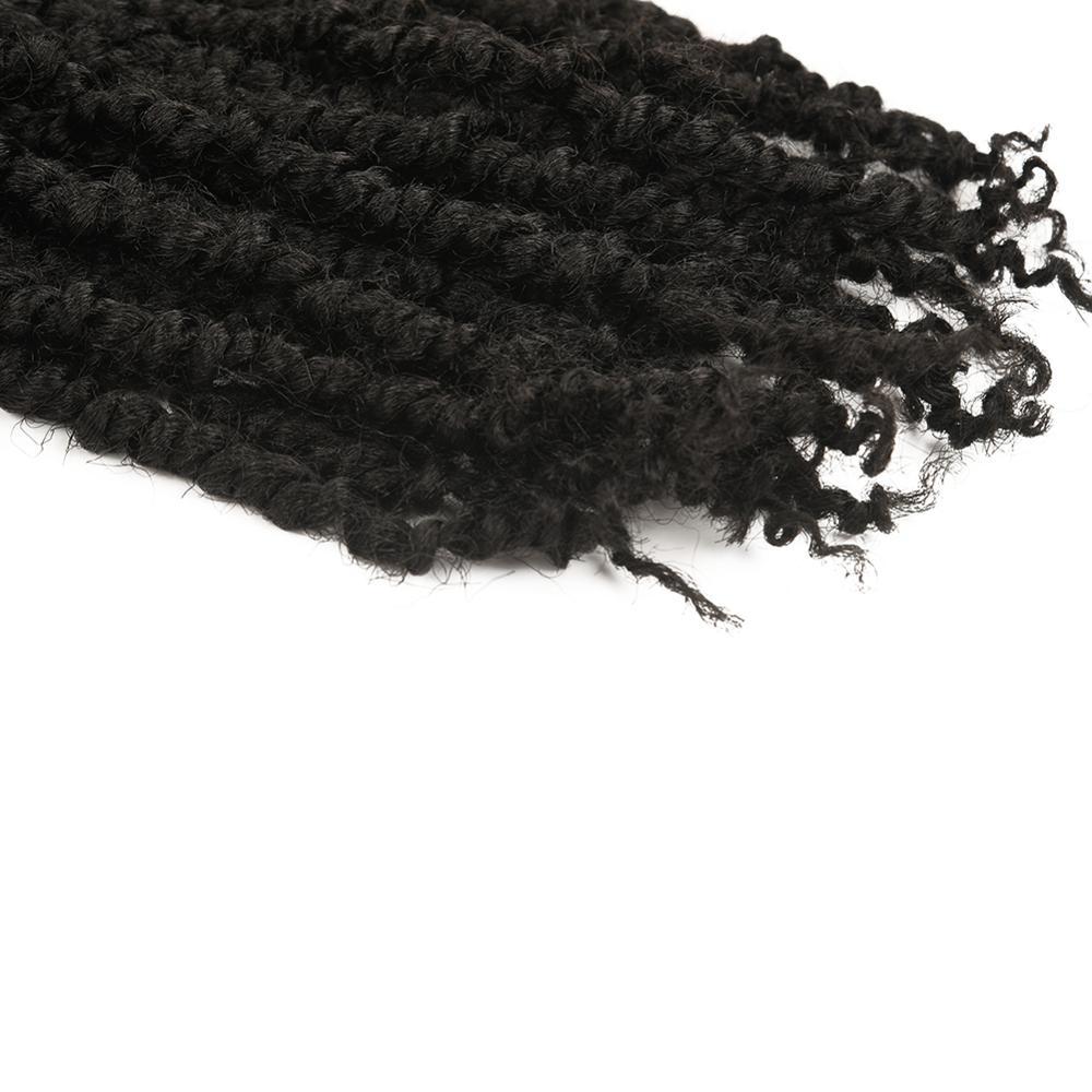 Fibre Résistante à la chaleur Noir Premium Bombe Printemps Passion Torsion Crochet Tresse Cheveux Synthétiques