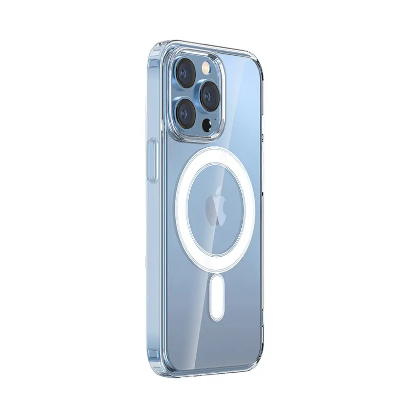 hot sale transparent silica gel magnetic phone case for Apple iphone all series