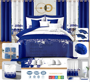 Juego de Sábanas de 30 Piezas, Juego de Ropa de <span class=keywords><strong>Cama</strong></span> con Edredón y <span class=keywords><strong>Cortinas</strong></span> a Juego, Tamaño King - Product Image 3