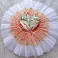 Tutu de Ballet rose ombré Costume de danse professionnelle femmes taille personnalisée compétition de Performance robe Tutu vêtements de danse de scène