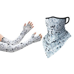 Cycling Arm Sleeves With Triangular Scarf Set Ice Silk Sun Protection Outdoor Unisex Adult Quick Dry Face Mask - Product Image 5