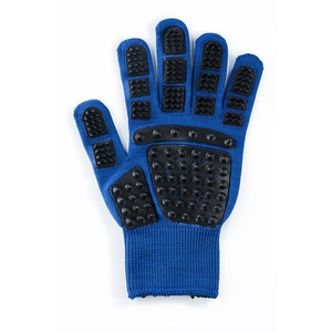 Gants pour animaux de compagnie Commander, pour chats et chiens, en nylon bleu, pour massage, bain et nettoyage, unisexe - Product Image 1