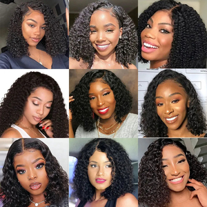 Vierge indienne brute <span class=keywords><strong>Afro</strong></span> Kinky Curly Short Bob Perruques Cheveux Humains Lace Front Perruque Transparent Full Hd Lace Frontal Perruque Pour Les Femmes Noires - Product Image 6