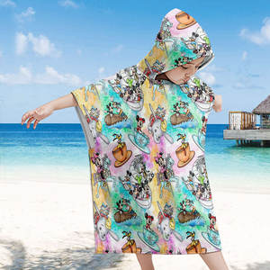 Serviettes à capuche pour enfants, design de dessin animé personnalisé, douces et absorbantes, peignoir de bain pour garçons et filles, poncho de bain pour bébés et tout-petits, serviette de plage - Product Image 6