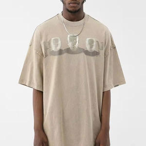 Customized Oversized Short Sleeve Streetwear Mens Oversized <b>Wash</b> Vintage T Shirt heavyweight t-shirt - Product Image 3