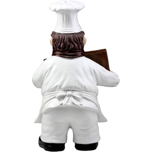 <span class=keywords><strong>Bon</strong></span> Appetit francés gordo Chef sosteniendo señal estatua cocina bienvenida decoración estatuilla de la resina - Product Image 3