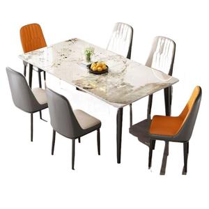 Ensemble table et chaises de salle à manger 4 pièces rectangulaire style moderne marbre minimaliste gain de place pour petits appartements - Product Image 5