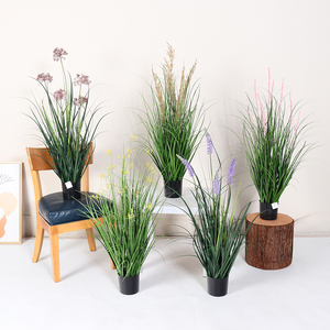 Planta Artificial <span class=keywords><strong>de</strong></span> Plástico con Hojas Verdes, Planta Artificial en Maceta para Decoración <span class=keywords><strong>de</strong></span> Jardín, Decoración del Hogar, Plantas Artificiales - Product Image 1