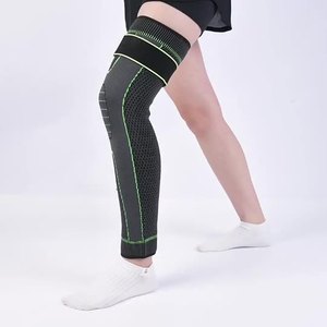 1 Pcs Compression Shin Pads Support Stripe Sport Sleeve Arthritis Joint Pain Protector Adjustable Elastic Breathable Unisex Keep - Product Image 1
