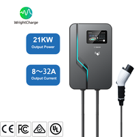 Estación de Carga para Vehículos Eléctricos Inteligente de 22kW, Montada en Pared, Tipo 2, para Uso Residencial, con Certificación CE y TUV, Control por Tarjeta RFID y Aplicación Wifi