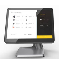 NUEVO LANZAMIENTO Sistema POS Táctil Todo en Uno, Proveedor de POS Negro Plateado, Pantalla Táctil de 15 Pulgadas con Windows 10