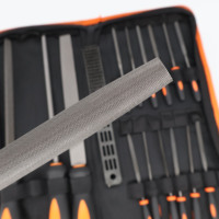 Shubing Tools Kit de limes d'affûteuse de tronçonneuse 17 pièces limes à aiguille en acier ensemble de limes en acier en métal pour bois métal
