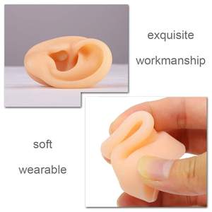 Modèle d'oreille en silicone souple pour prothèse auditive Modèle d'oreille humaine grandeur nature Accessoires d'affichage de simulation Outils d'enseignement Présentoir de bijoux - Product Image 2