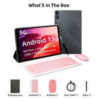 Tablette 10,1 pouces avec clavier, Android 15, processeur cinq cœurs, 8 Go de RAM, 32 Go de ROM, Wi-Fi 6 double bande 5G, 5-7 heures d'autonomie