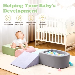 Ensemble de canapé de jeu en mousse souple pour <span class=keywords><strong>la</strong></span> maison, avec blocs de jeu en éponge pour grimper et ramper, et piscine à balles pour tout-petits - Product Image 4