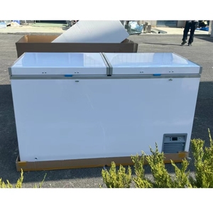 418L Double Door Supermarket Refrigerator 220V Deep Freezers <b>Fridges</b> Seafood Ice Display Cooling <b>Compressor</b> HF-040 Supermarket F - Product Image 2