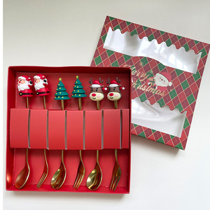 Juego <span class=keywords><strong>de</strong></span> Cubiertos Reutilizables con Diseño Navideño <span class=keywords><strong>de</strong></span> Santa Claus, Árbol, <span class=keywords><strong>Gorro</strong></span> y Copo <span class=keywords><strong>de</strong></span> Nieve, para Restaurantes, Fiestas y Ocasiones Especiales - Product Image 3