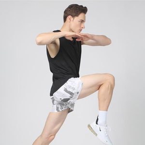 Men's Stylish Fitness New Arrival Wear Breathable Knitted Scoop Bottom Longline Shirts with Vest Design Printed - Product Image 1
