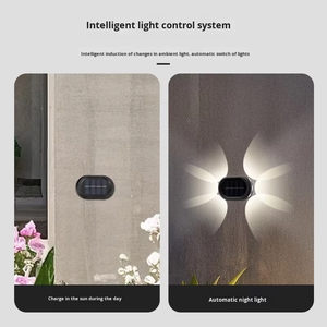 Lampes solaires <span class=keywords><strong>LED</strong></span> extérieures de petite taille avec indice de protection IP65, pour pelouse, grille, marches, escaliers, garde-corps, allée décorative, corps en ABS, lampes murales de jardin - Product Image 4