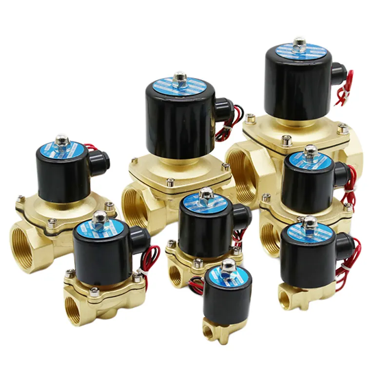 Válvula Solenoide de agua magnética de dos vías para Control del agua, solenoide de 2W de latón eléctrico normalmente cerrado, 12v, 24v, 220V, 1, 2 y 3 pulgadas