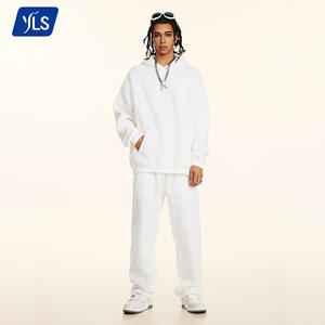 YLS5058 Set Felpa Termica Invernale Oversize da <span class=keywords><strong>Uomo</strong></span> in Pile Senza Cordoncino, Outfit Coordinato Streetwear - Product Image 1