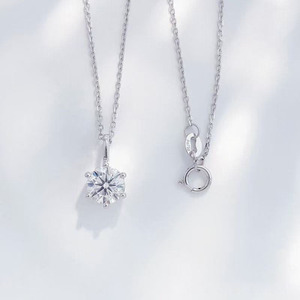 Collares de <span class=keywords><strong>Cadena</strong></span> Ajustables Minimalistas con Diamantes Cultivados en Laboratorio de Oro de 18K, Collares con Colgante de Diamantes Redondos Brillantes para Mujer - Product Image 2