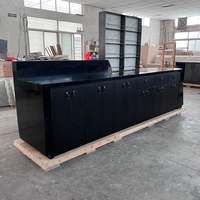 Surface solide noire salle de sport Fitness Studio comptoir avant réception bureau moderne Led Spa meubles Table
