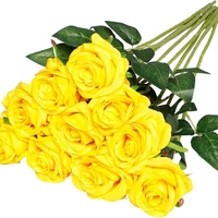 Roses artificielles en gros, couleur personnalisée disponible, roses artificielles avec tige pour la décoration de la maison