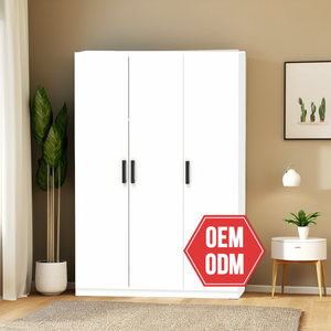 Armario de diseño personalizado Gabinete de almacenamiento de madera de 3 puertas Hecho en Malasia Producción OEM - Product Image 1
