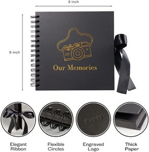 <span class=keywords><strong>Album</strong></span> Photo <span class=keywords><strong>noir</strong></span> Scrapbook, feuille d'<span class=keywords><strong>or</strong></span>, 80 Pages noires, carnet de mémoire, couverture artisanale, <span class=keywords><strong>Album</strong></span> Kraft - Product Image 2