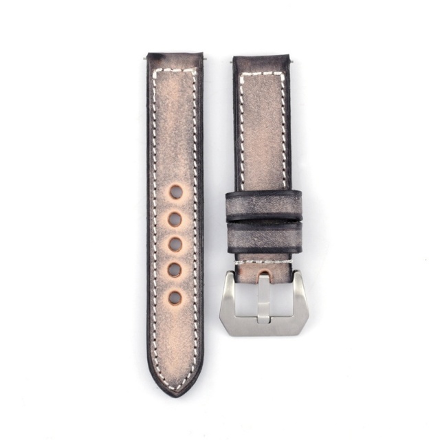OEM/ODM New Retro Soft Breathable Vegetable Tanned Genuine Leather Eco-Friendly Handcrafted Luxury Smartwatch Leather Straps Pin