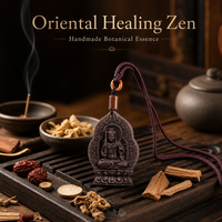 Collier d'encens au Borneol fait main, Pendentif Bouddha Acala, à base de plantes naturelles, OEM, Marque privée, Zen, Spirituel, Parfum portable, Porte-bonheur