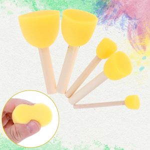 Pinceaux à peinture en mousse éponge jaune au design moderne, manche en bois, motifs imprimés numériquement pour enfants, cadre de <span class=keywords><strong>dessin</strong></span> sur toile pour la maison - Product Image 6