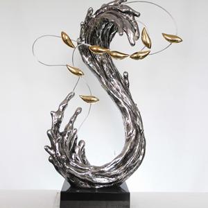 Manufacturers custom resin ornaments water and fish shape custom indoor resin ornaments sculpture