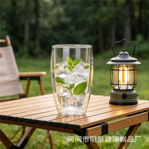 <b>Double</b> <b>Walled</b> Glass <b>Mug</b> High Borosilicate Transparent Coffee Milk Juice Water Cup Home Office Use - Product Image 4