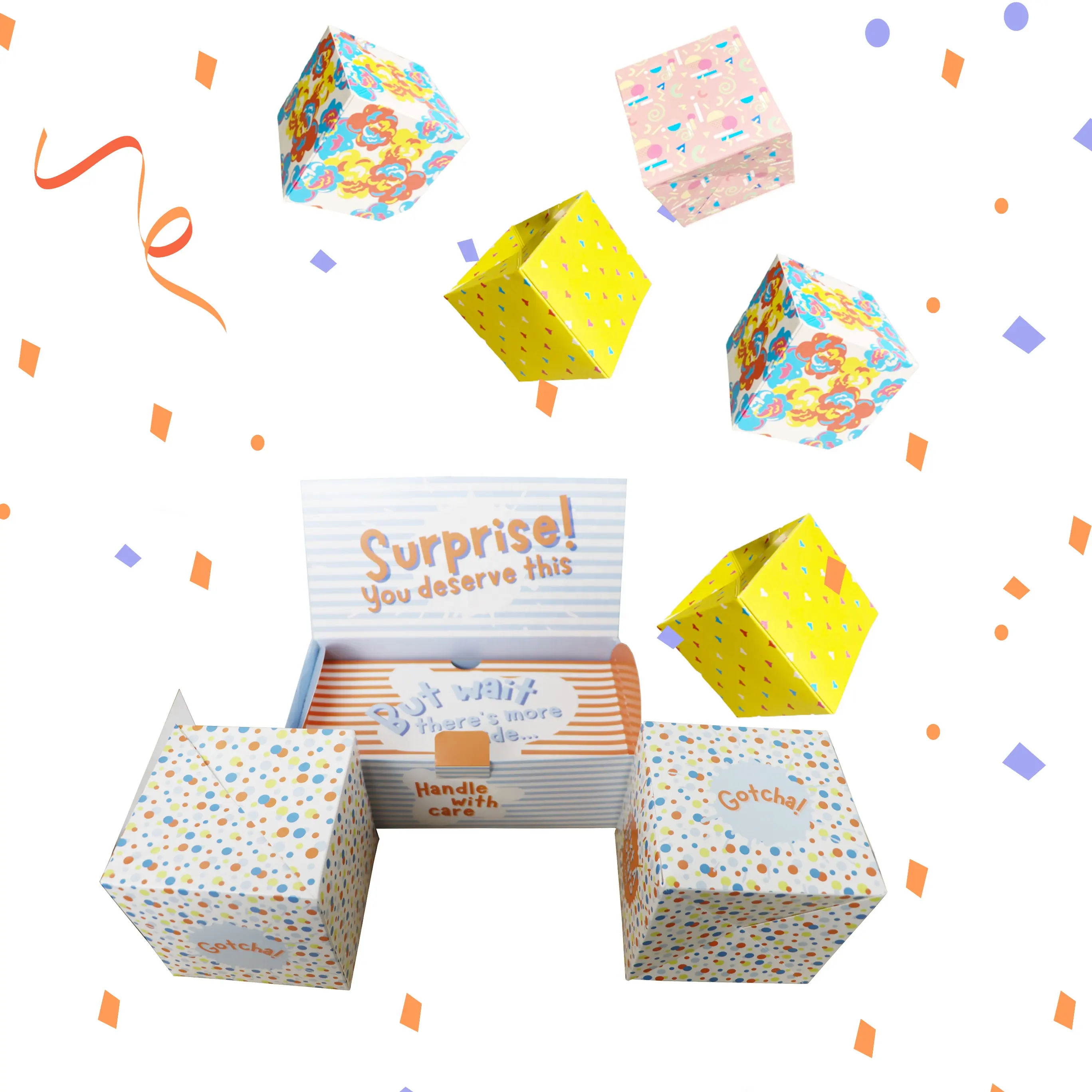 Caixa de presente de aniversário, caixa de presente direta para surpresa