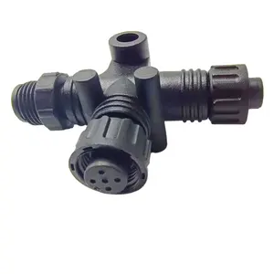 M12 GJQ Waterproof IP67 IP68 M12 T-connector Male To Female Nmea 2000 Connector