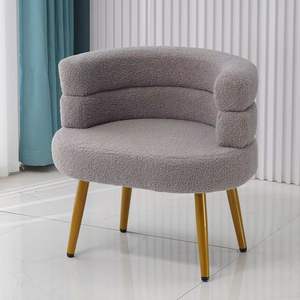 Tabouret de maquillage pour salon et chambre à coucher en peau de mouton avec pieds en métal – Vente directe usine. Vente en gros disponible. Prix réduit - Product Image 6