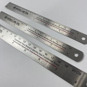 Penggaris Logam Profesional Multi-Panjang Presisi Tinggi dari Baja Tahan Karat dengan Logo Terukir Laser, Sistem Metrik dan Inci - Product Image 5