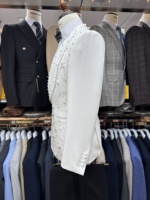 Ensemble de costume moderne minimaliste grande taille respirant pour homme, 2 pièces : veste à simple boutonnage et pantalon droit, en coton et polyester