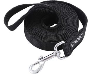Forte guinzaglio per cani in Nylon resistente, corda di trazione larga 1 pollice, lunga 6 ft 10 <span class=keywords><strong>15</strong></span>, per piccole e medie (nero, piedi - Product Image 1