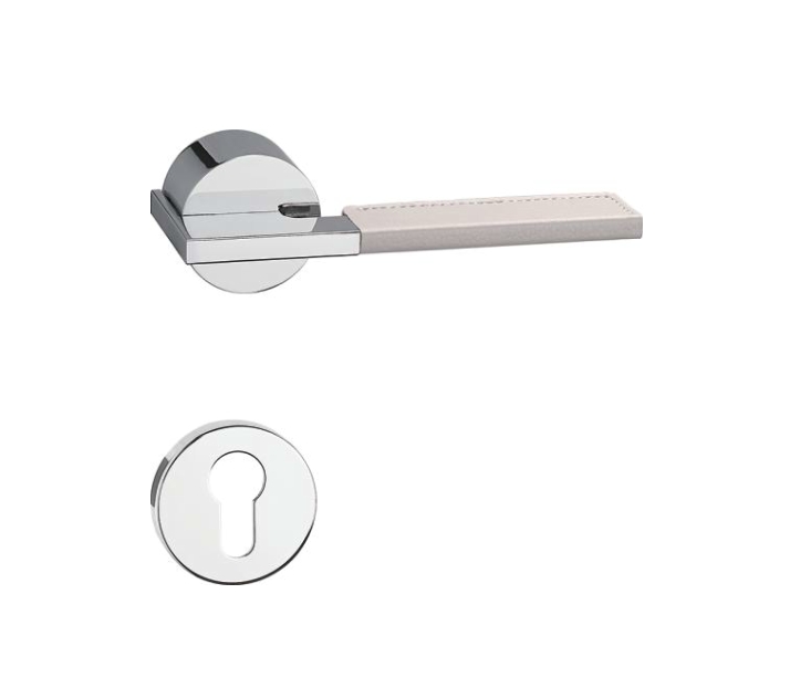 Chrome brillant + cuir blanc