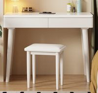 Table de toilette en bois massif avec tiroirs et tabouret pour chambre à coucher - Vente en gros